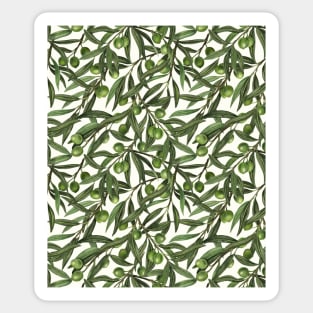 Olive branches on off white Sticker